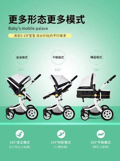 婴儿车怎么放平图解法，婴儿车放平操作详解