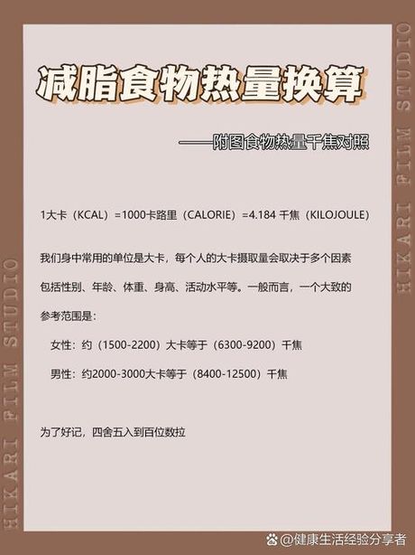 一卡路里等于多少千焦？