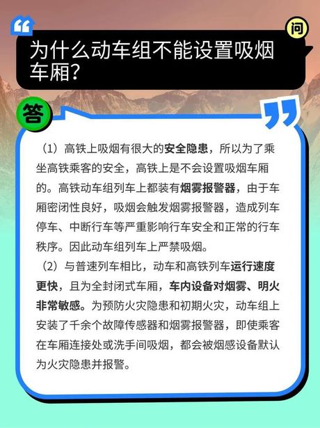 高铁为什么不能抽烟