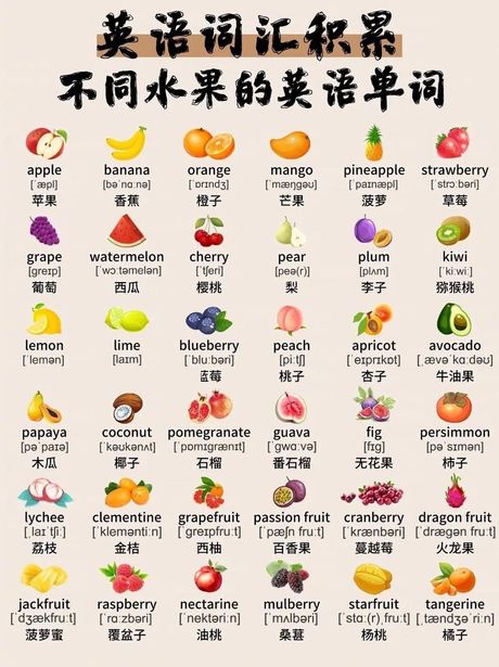 水果的英文表达方式