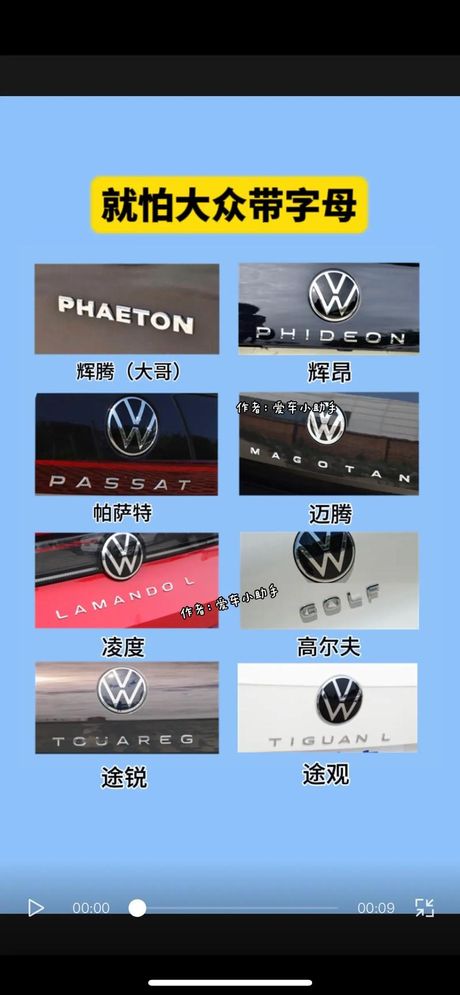 大众带字母：汽车尾标背后的故事