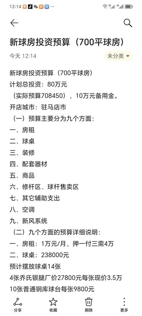 开设台球厅的成本分析