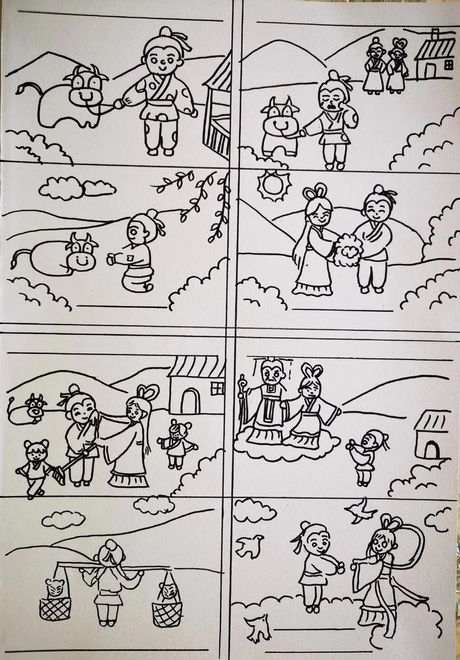 牛郎织女连环画简笔画，牛郎织女连环画简笔画的绘制技巧与魅力
