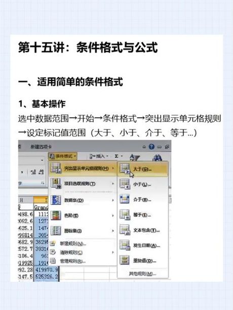 条件格式的使用方法
