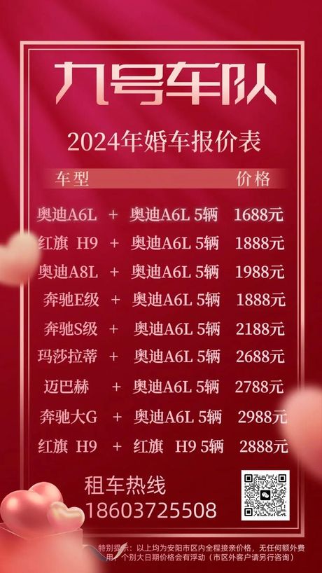 婚庆租车多少钱一天？