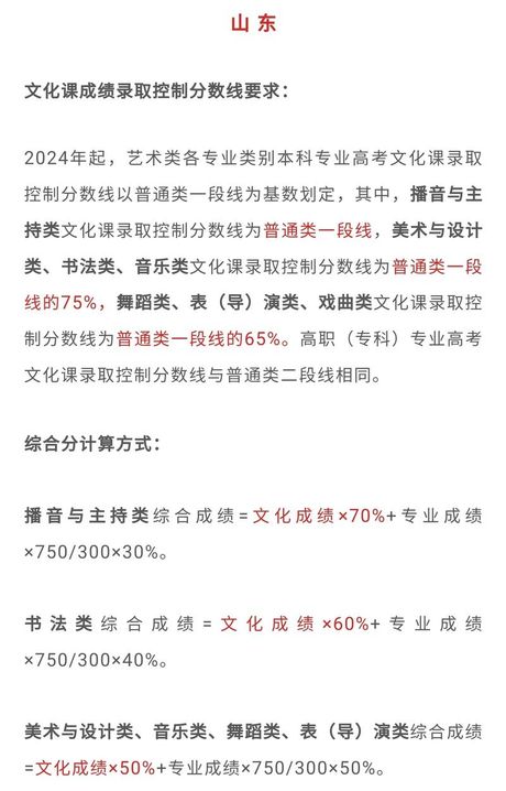 艺术生高考分数的计算方法