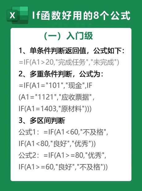 if函数多个条件怎么用，Excel中IF函数的多种条件使用方法