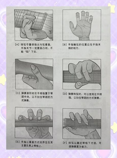 吉他左手怎么按品图解，吉他左手按品技巧图解