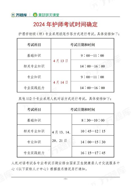 护师考试时间，2024年护师考试时间及安排详解