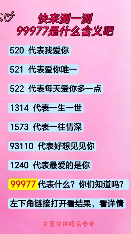 99977的两种意思，99977的两种含义