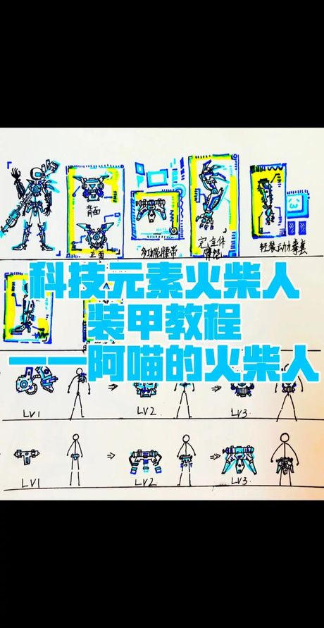 绘制火柴人元素机甲的步骤