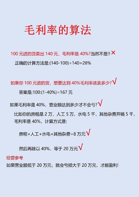 毛利率计算公式解析