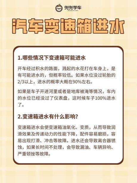 汽车进水了怎么处理