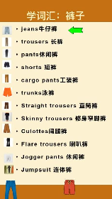 裤子的英语怎么读，裤子的英语读音