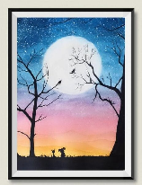 怎么画星空水粉画